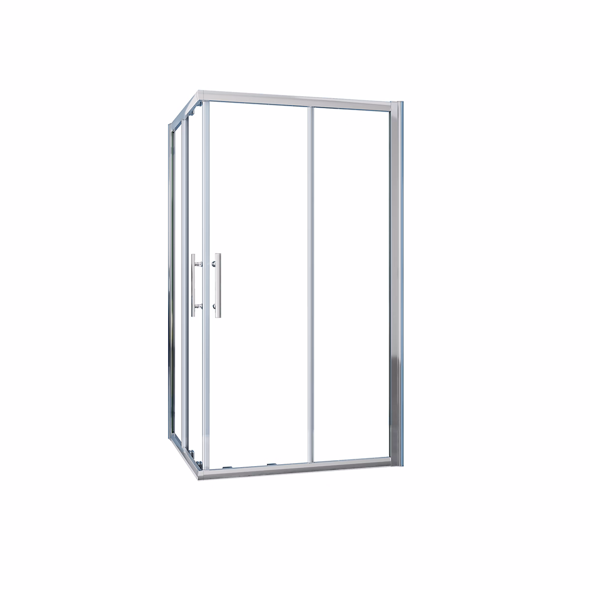 Cabine De Douche 120 × 100 × 185cm 2 Portes Coulissantes Accès D'angle
