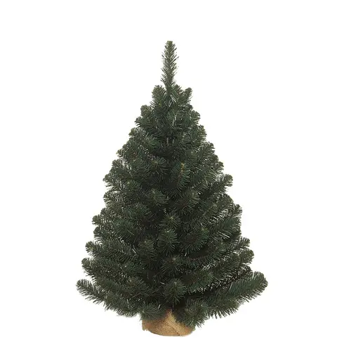 Une solution adaptée au jardin:Sapin de Noël artificiel vert dans pot en jute Alpine - Ø 36 x H 45 cm