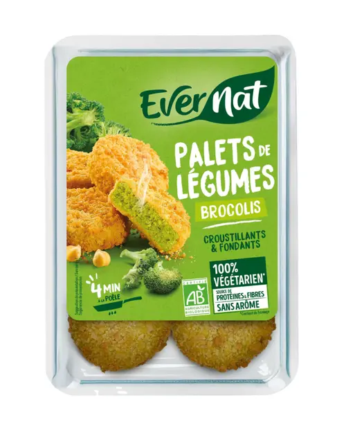 Pour la maison et le jardin：Palets de légumes bio Evernat Brocolis - 150 g