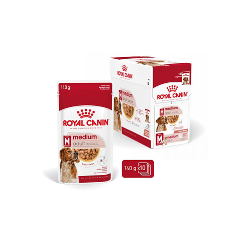 SACHET FRAÎCHEUR EN SAUCE CHIEN ROYAL CANIN® MEDIUM ADULT - 10X140G