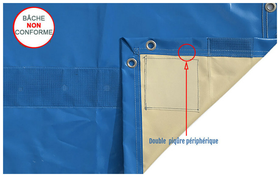 Artic opaque, bâche piscine hiver - Fixation piquet gazon