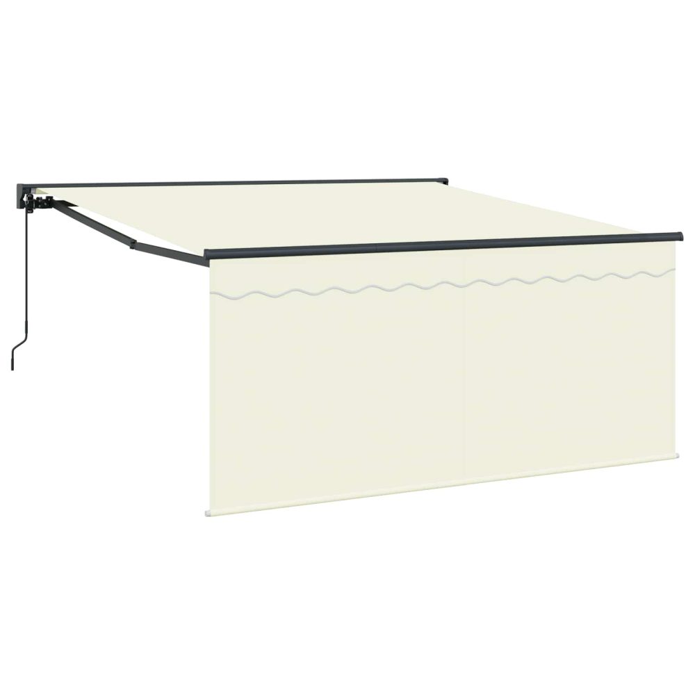 vidaXL Auvent rétractable Crème 350 x 250 cm Polyester et Aluminium