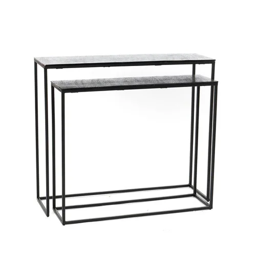 Idéal pour l’extérieur：Console en aluminium noir irisé Taille 1 - 90 x 25 x 75 cm