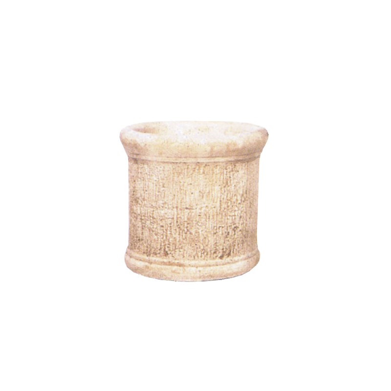 Vase Rond cylindrique en pierre ancienne