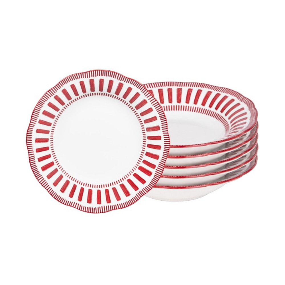 Assiette creuse Napoli rouge 22 cm (lot de 6) – Réf. PPPDNUTXX2007326868