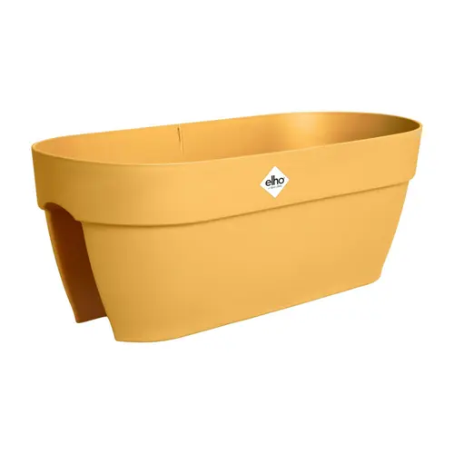 Un plus pour vos extérieurs：Balconnière en polypropylène jaune miel Elho Vibia Campana Flower Bridge - 59 x 26 x 22 cm