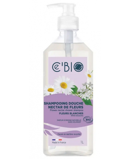 C'bio - Shampooing douche Fleurs Blanches - 1 L
