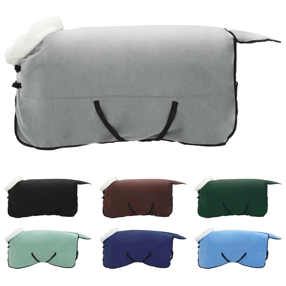 vidaXL Couverture Équine Gris clair intégral 145 cm Fleece polaire