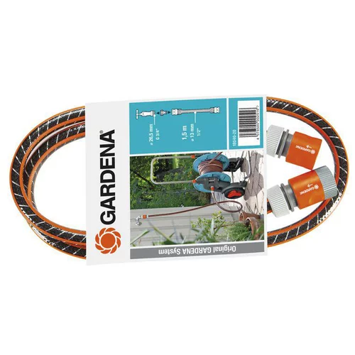Idéal pour votre jardin：Kit de branchement Gardena - 1,5 m de tuyau, 1 nez de robinet et 2 raccords rapides