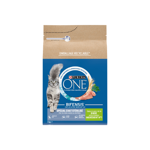 CROQUETTES CHAT PURINA® ONE® SPÉCIAL CHAT STÉRILISÉ DINDE - 3KG