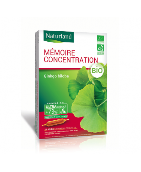 Naturland - Extrait Fluide Bio - Ginkgo Biloba 20 ampoules
