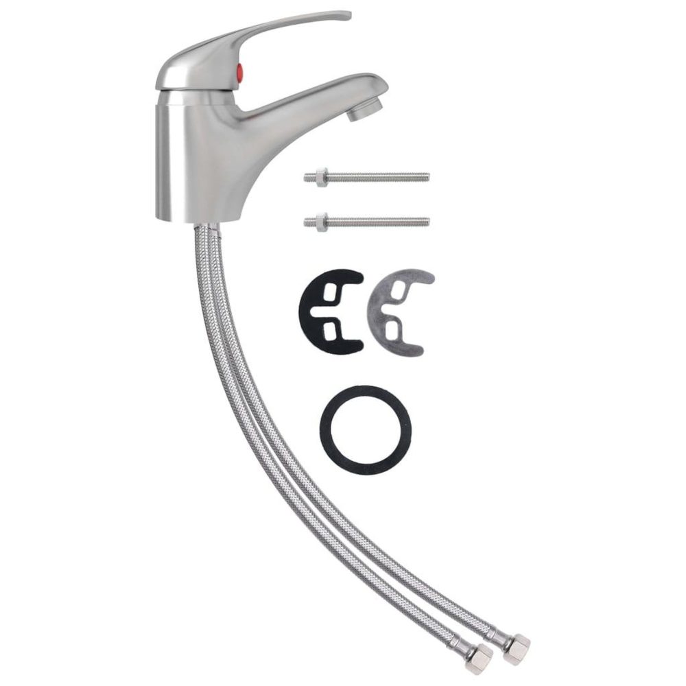 VIDAXL Mitigeur de lavabo argente 13x10 cm