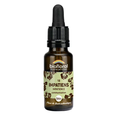 Espace vert confort：Élixir n°18 Biofloral d’impatience en flacon de 20 ml