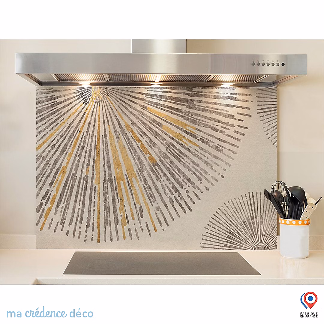 Crédence cuisine fond de hotte Peinture et Soleil – Verre trempé, L 90 cm x H 70 cm, MaCrédenceDéco