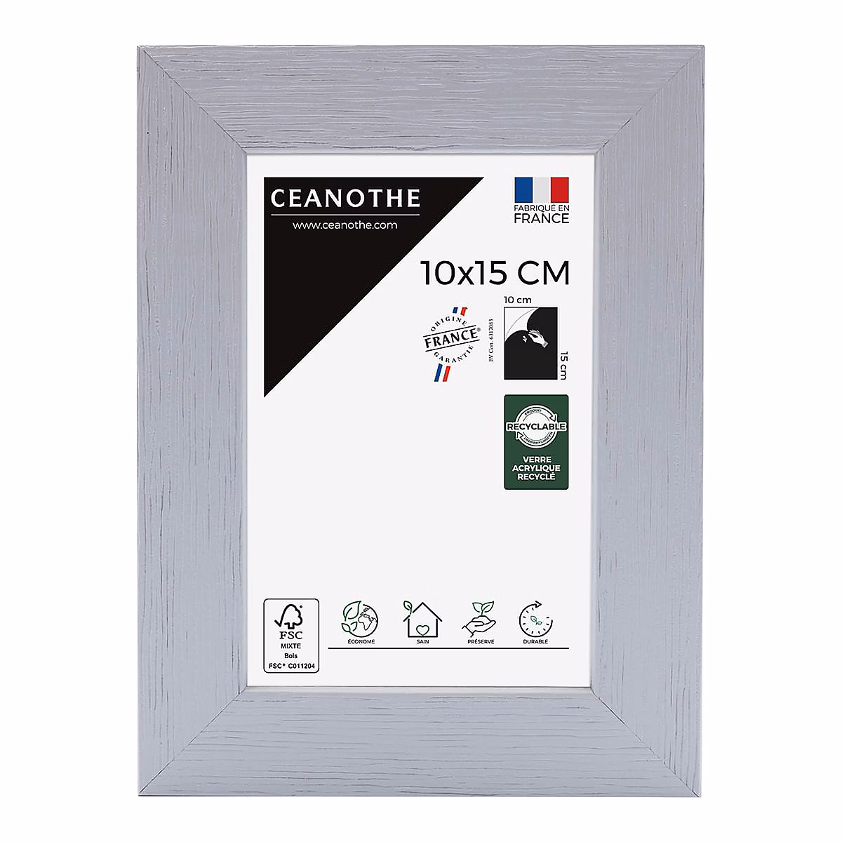 Cadre photo karma gris 10 × 15 cm Fabriqué en France