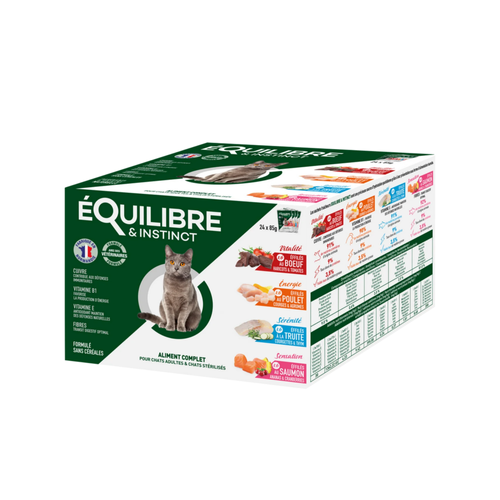 MULTIPACK POCHONS D'EFFILÉS CHAT - ÉQUILIBRE & INSTINCT® - 24X85G