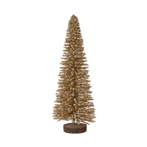 SAPIN DÉCORATIF PAILLETTES OR - H60CM