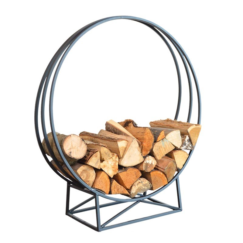 Porte bûches rond en fer - Rangement de bois 81x88,8 cm