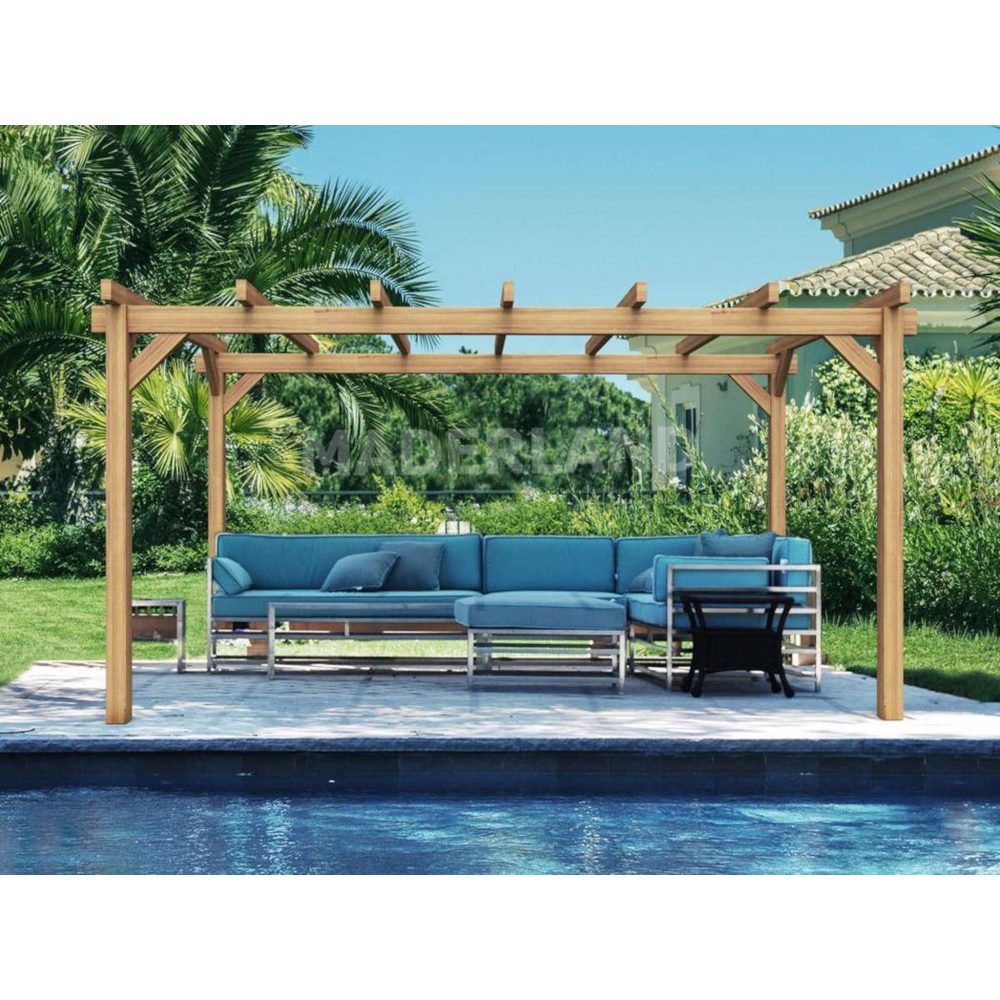 JARDIDECO Pergola en bois lamellé-collé grenoble 700 x 300 cm - maderland