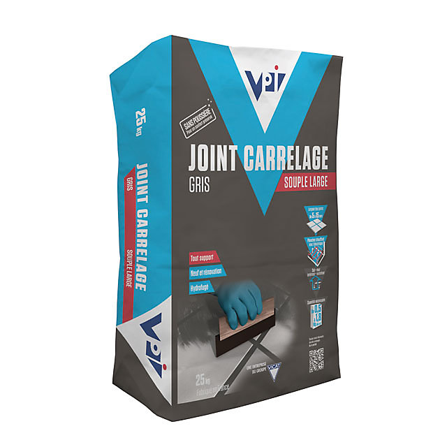 Joint pour carrelage sol souple sans poussière Gris – 25kg