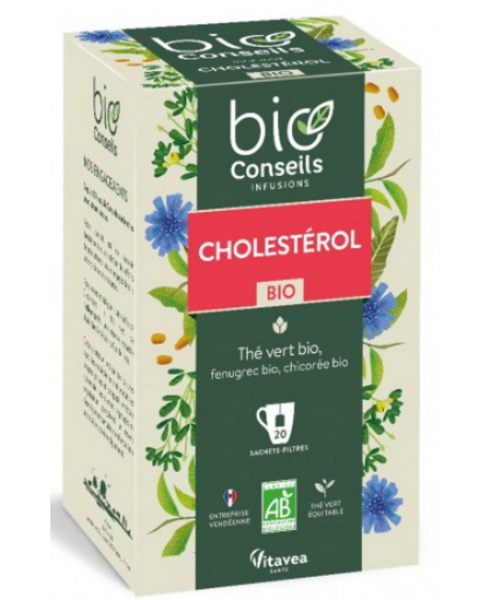 Bio Conseils - Cholestérol Infusion de Fénugrec Thé Vert Chicorée Bio - 20 sachets