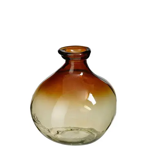 Les incontournables du jardin：Vase en verre recyclé marron Organic - Ø 16,5 x H 18 cm