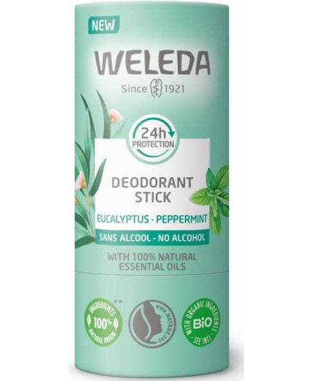 Weleda Déodorant solide 24H Eucalyptus Menthe poivrée 50gr