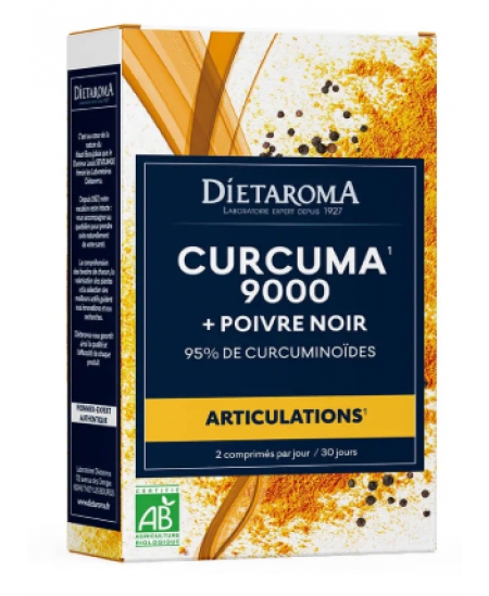 Dietaroma - Complexe Articulations Curcuma 6000 et Poivre Noir - 60 comprimés