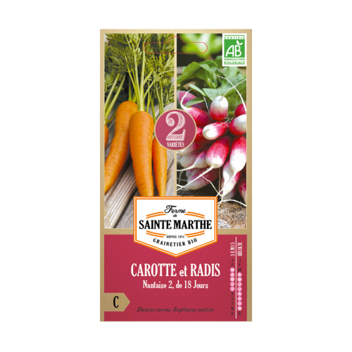 GRAINES CAROTTE ET RADIS (NANTAISE 2 - DE 18 JOURS) BIO