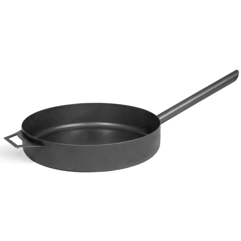 Poêle acier naturel 50cm avec longue poignée - Réf 121202
