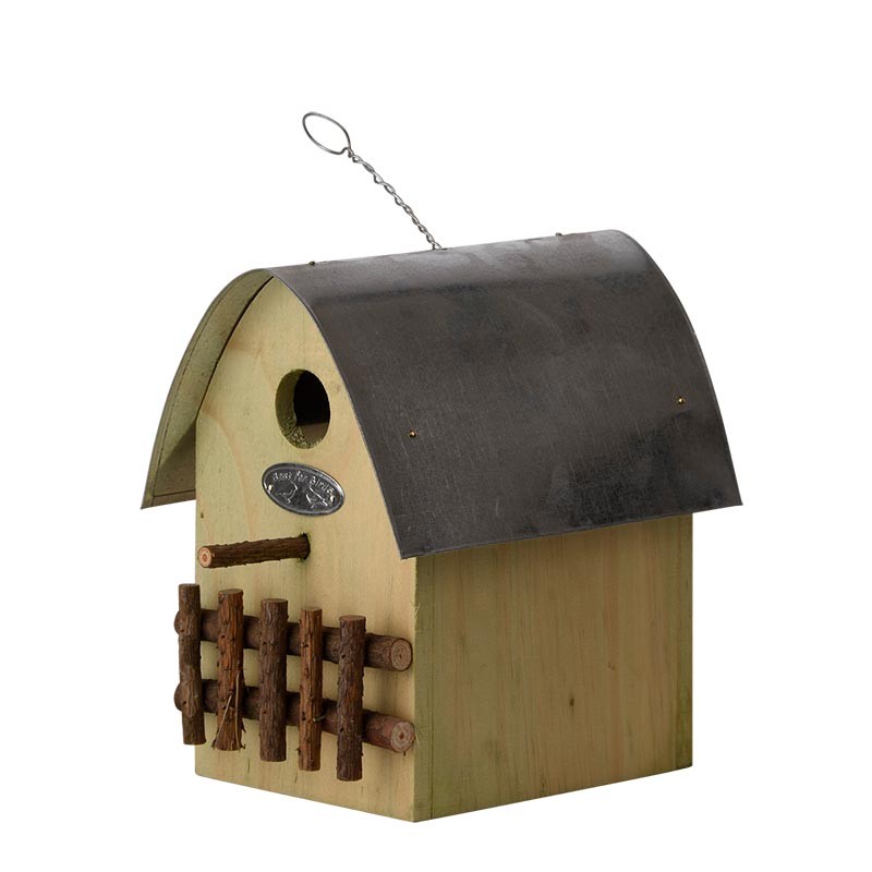 Nichoir à oiseaux bois et zinc