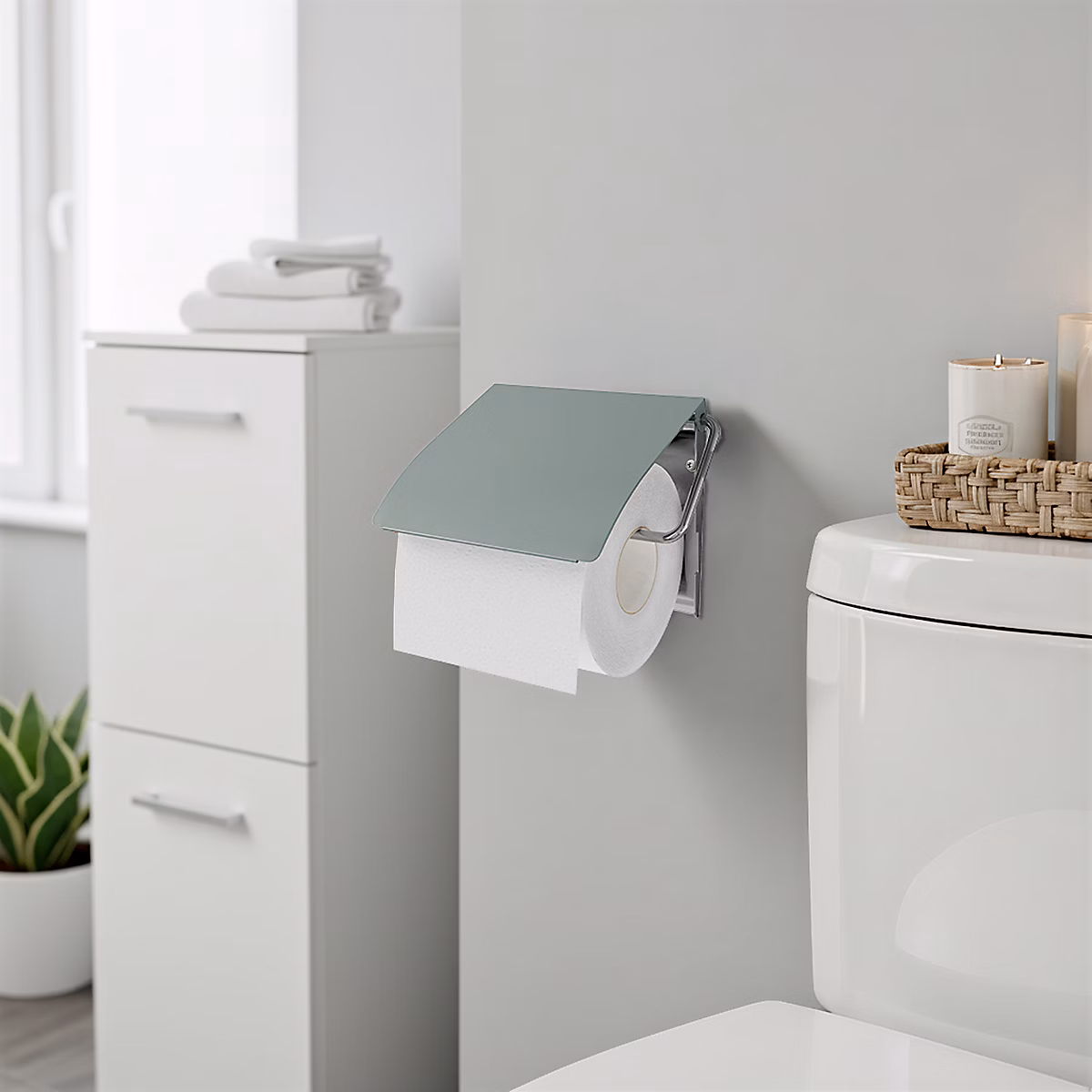 Accessoire WC – Dérouleur papier toilette Koros Vert de gris GoodHome