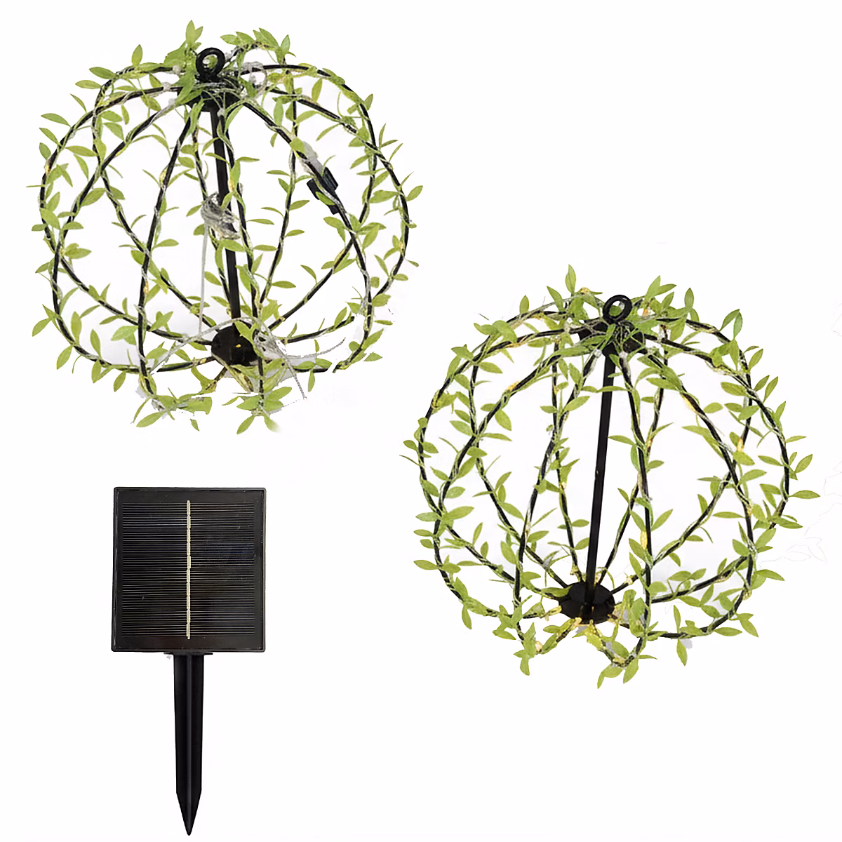 2 suspensions solaires boules feuilles BALL FESTY D30cm – Réf. OZDMUIKWL9090026576