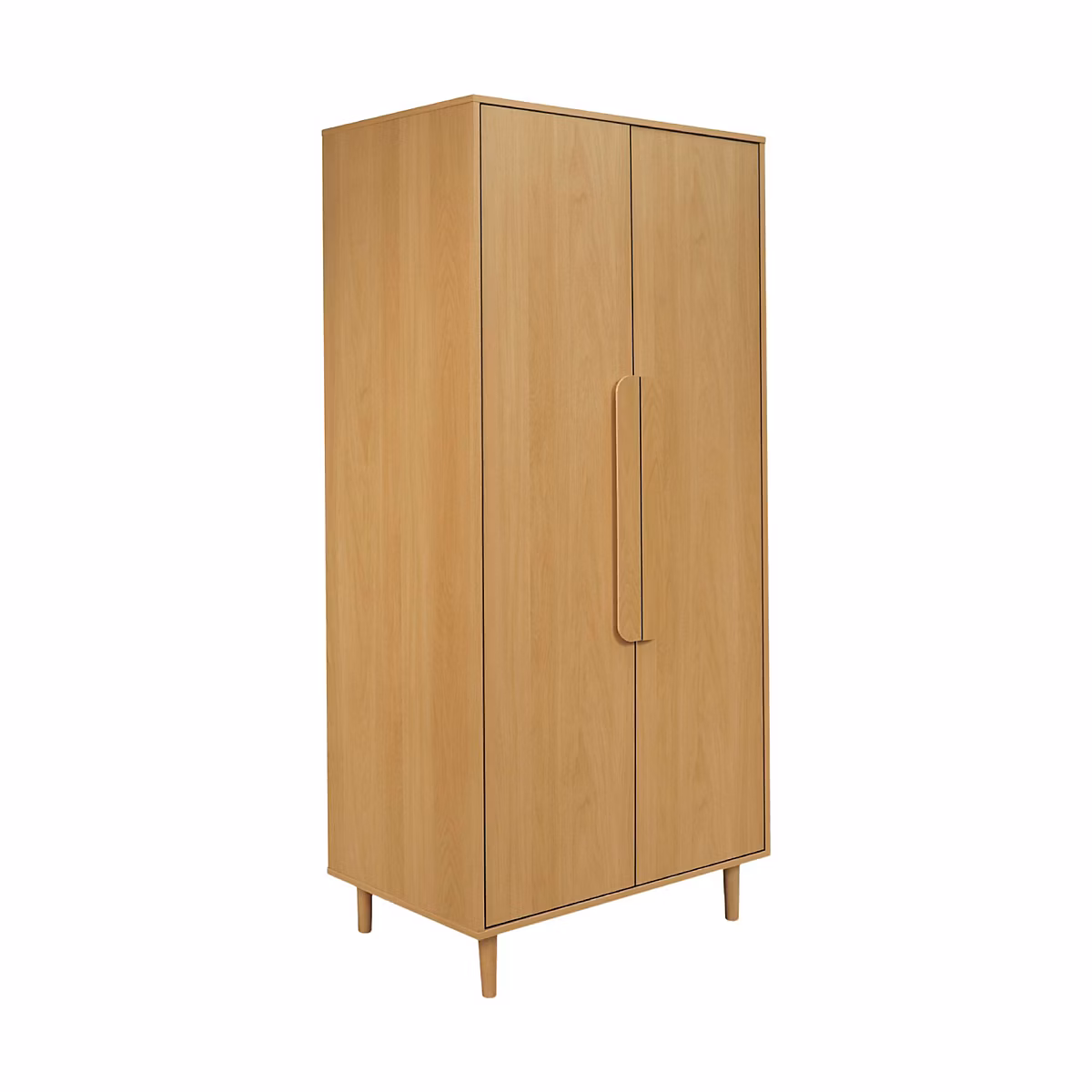 Armoire dressing décor bois de chêne 2 portes. étagères et penderie – L 80 x P 55 x H 180cm, Juliana