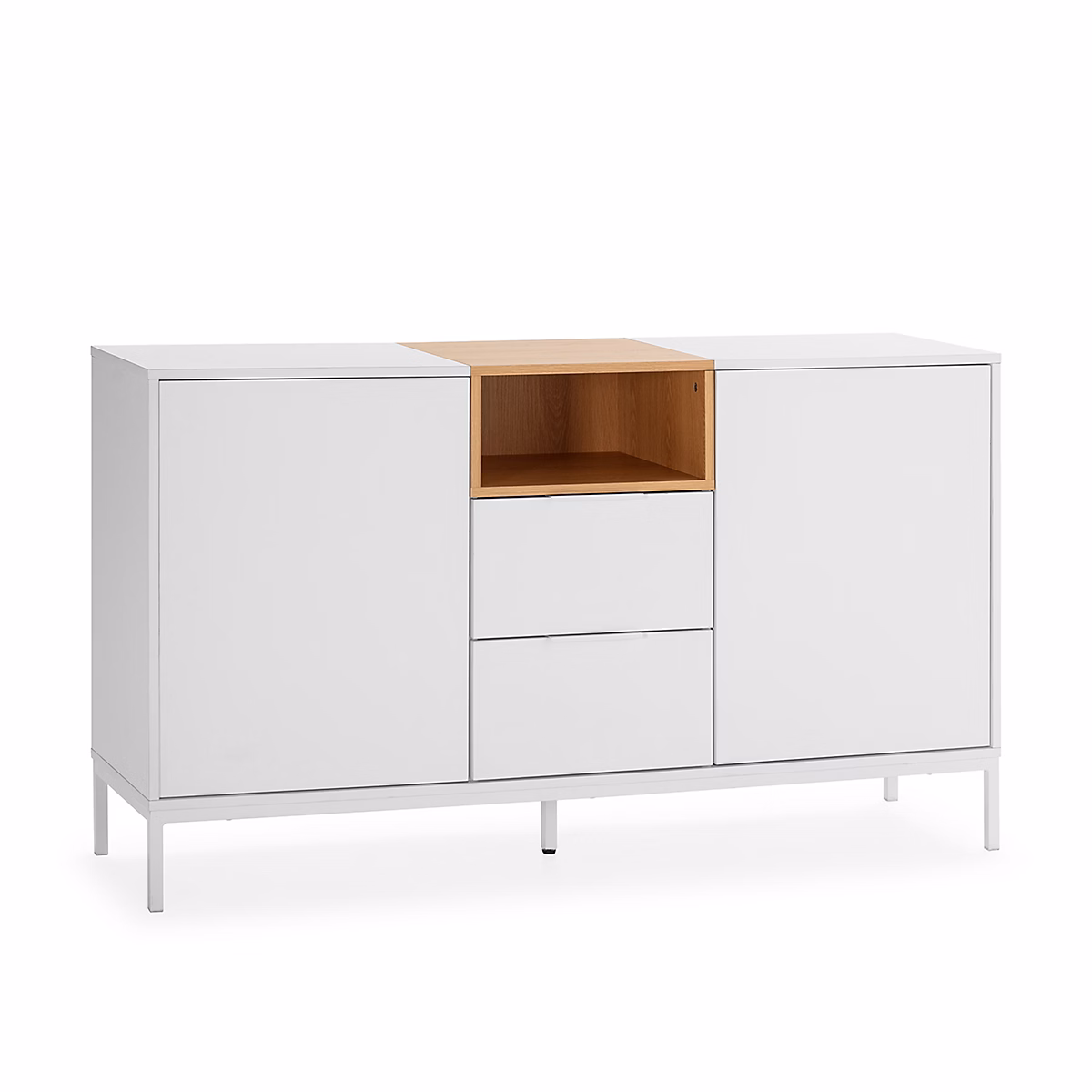 Meuble – Buffet Nieve 2 portes 2 tiroirs couleur Blanc