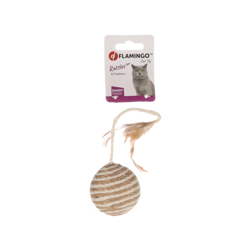 JOUET POUR CHAT 'BANDIT' FLAMINGO® BALLE FRITS BEIGE