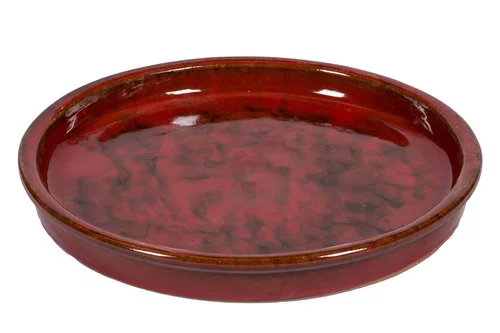 Une touche jardin：Soucoupe en grès émaillé rouge Passion for Pottery Shanghaï - Ø 30 cm