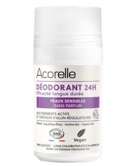 Acorelle - Déodorant roll-On 24h peaux sensibles sans parfum 50ml