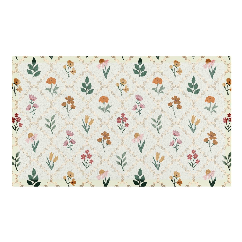 Paillasson Vintage Timbre Florale (70 x 40 cm)