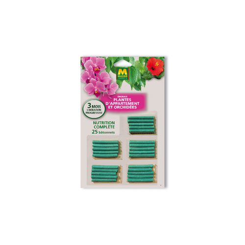 ENGRAIS BÂTONNETS PLANTES D'APPARTEMENT ET ORCHIDÉES MASSO® - X25
