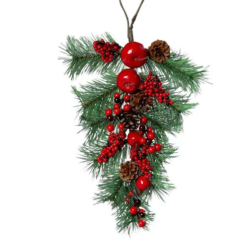 Sélection extérieur：Suspension de baies d'églantines coloris rouge - 51 cm