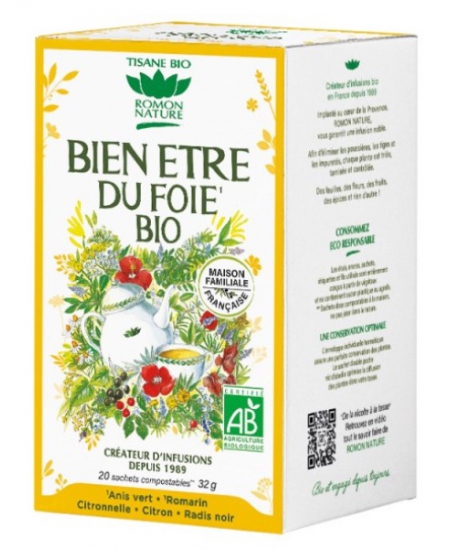 Romon Nature - Tisane Bien être du foie - 20 sachets de 32g