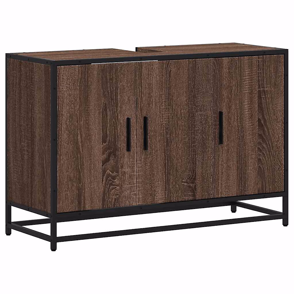 Armoire de lavabo de salle de bain chêne marron 90 × 33 × 60 cm vidaXL