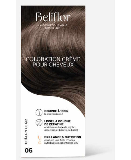 Beliflor Coloration Crème pour Cheveux 05 Chatain Clair