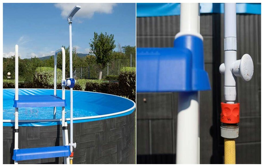 GRE - Douche à clipser pour échelle de piscine hors sol