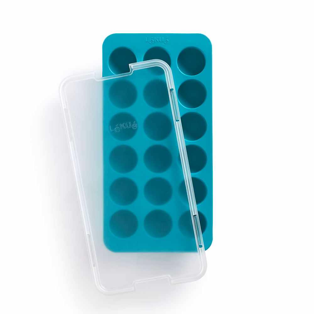 Arts de la table – Bac à glaçons rond turquoise avec couvercle