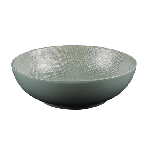 Pour profiter du jardin：Saladier en grès vert effet martelé Vesuvio - Ø 24 cm