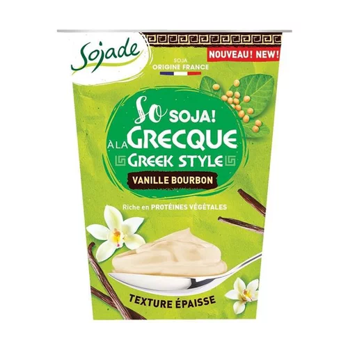 Extérieur malin：Dessert végétal bio So Soja Grecque à la vanille Sojade - 400 g