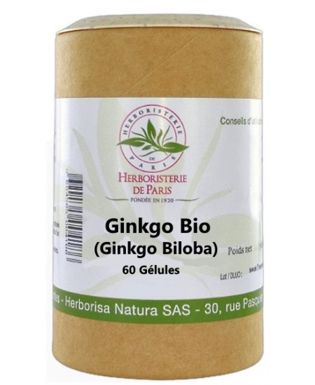 Herboristerie de Paris Ginkgo Biloba Feuilles Bio 60 gélules