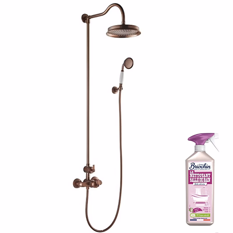 Colonne de douche thermostatique recoupable PAINI Lady's Auburn + nettoyant Briochin – Réf. LHMGMRBOX8429290103